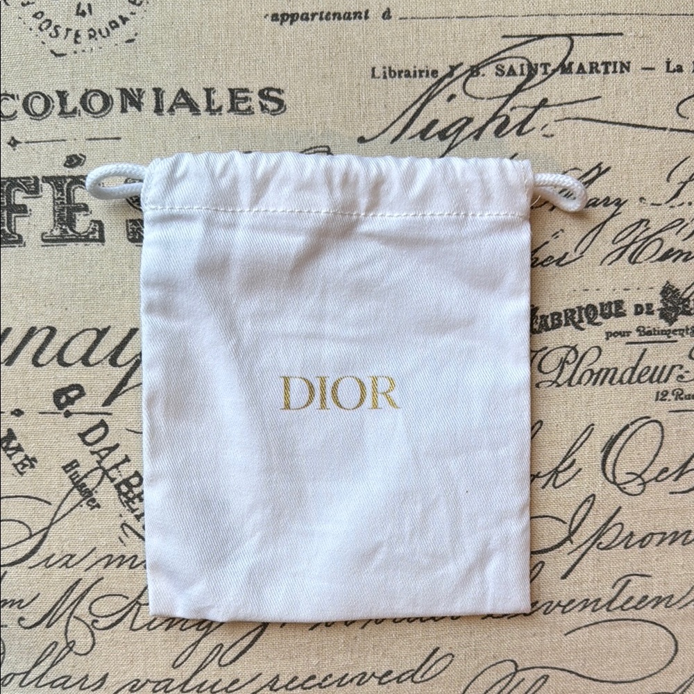 Dior White Drawstring Pouch